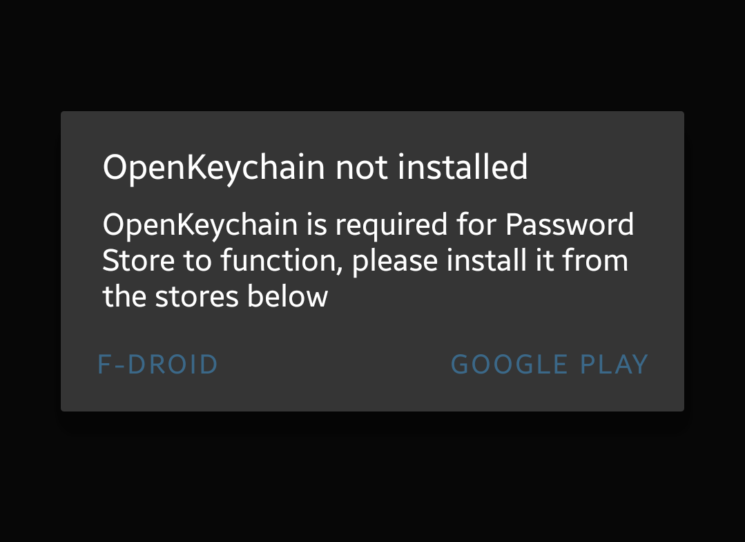 OpenKeychain installation prompt