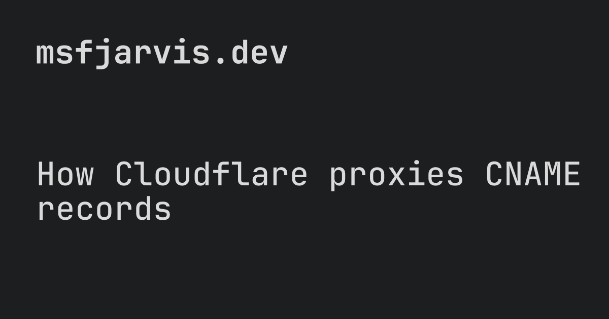 How Cloudflare proxies CNAME records | Harsh Shandilya